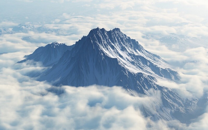 Гора Олимп фото в облаках