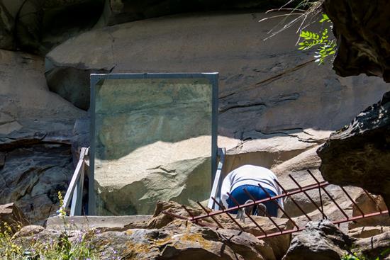 лик Христа в Архызе под стеклом