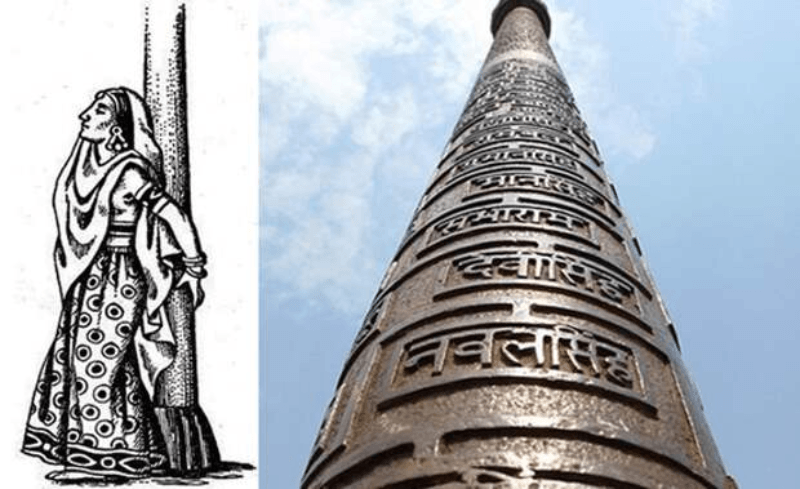 Отлитую как говорят из чистого железа. Кутб Минар железная колонна. Железная колонна в Дели. Железный столб Дели. Древний Железный столб в Индии.
